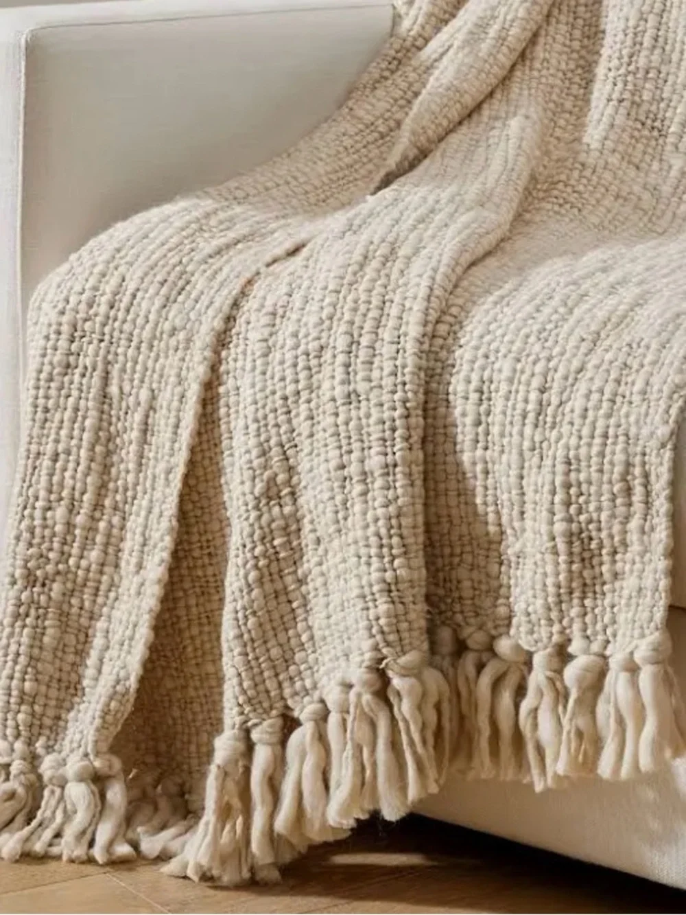 Pottery Barn metallic thread throw
